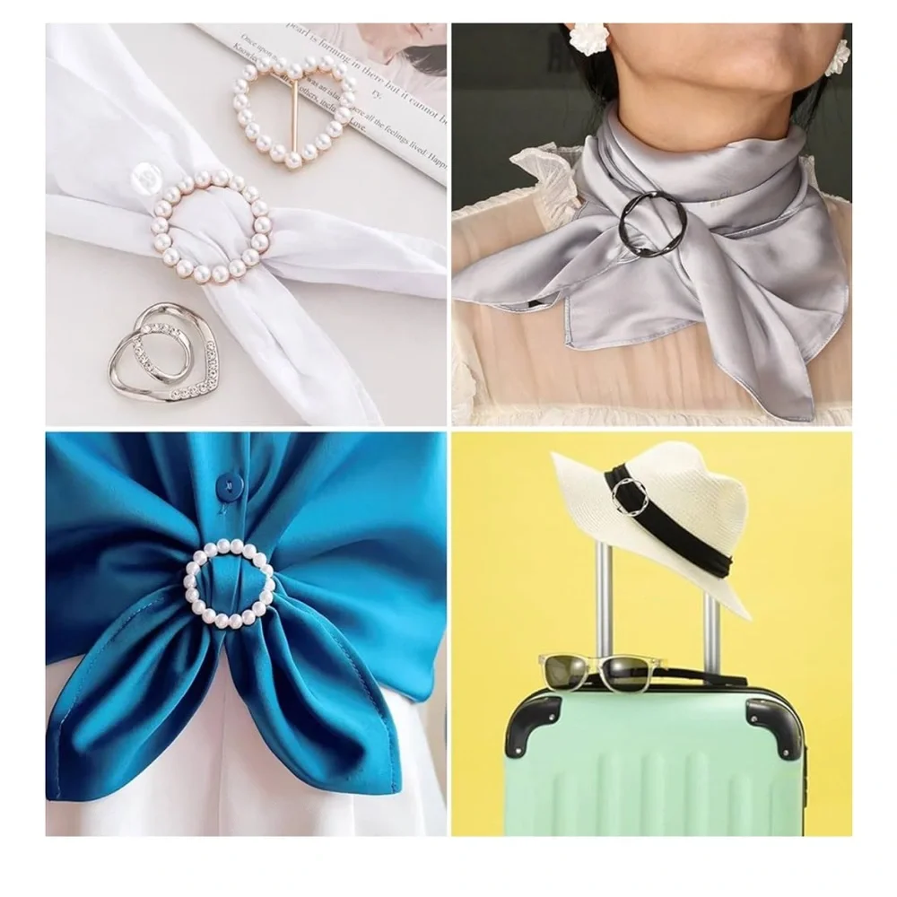 🆕 20 Pcs Scarf Ring and Slides for Scarves, Scarf Rings Clip Pin T Shirt